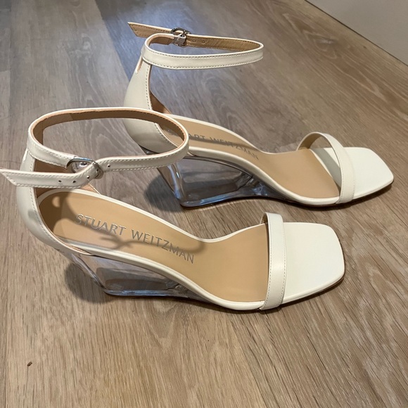 Stuart Weitzman white strappy heels - Picture 3 of 3